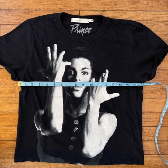 A.O.LA Alice & Olivia X Prince Rare Black T Shirt Sz XS - Picture 5 of 6